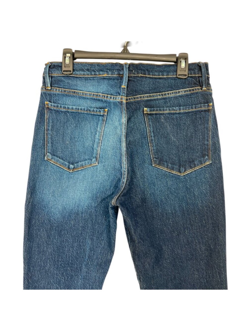 Frame Le Sylvie Slender Straight Jeans Two-Tone Denim Cropped Size 29 - Picture 6 of 12